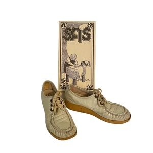 SAS Siesta‎ Vintage Leather Chunky Heel Lace Up Loafer Sneaker Size 7/7.5